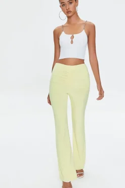 Ruched High-Rise Pants