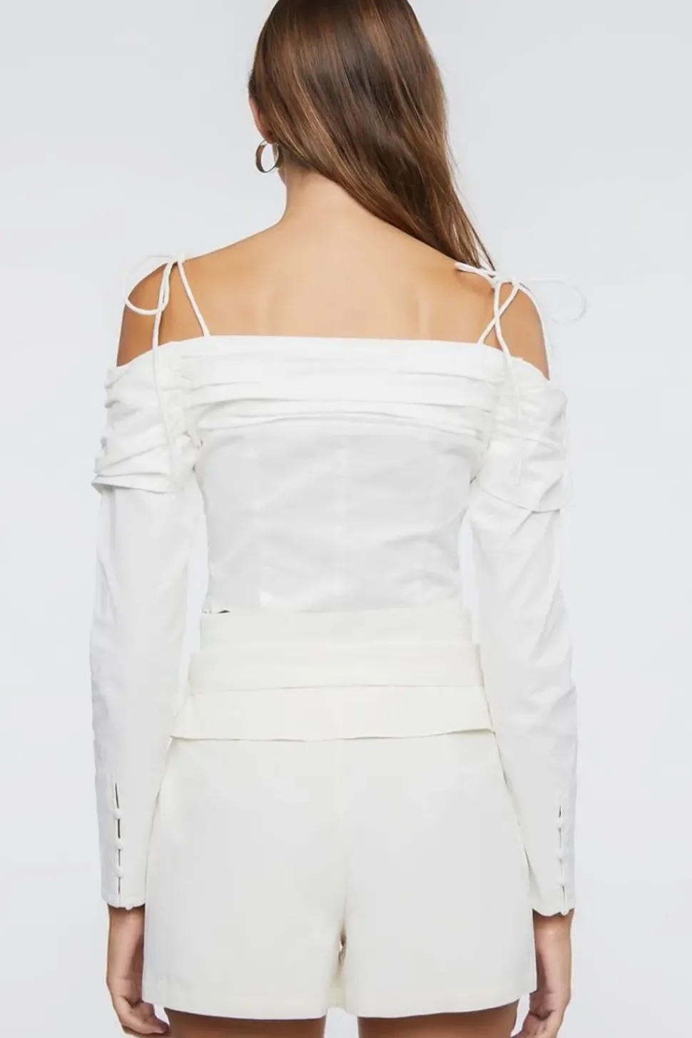 Ruched Off-The-Shoulder Crop Top