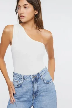 Ruched One-Shoulder Bodysuit