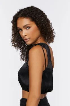 Ruched One-Shoulder Crop Top