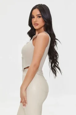 Ruched Split-Hem Tank Top