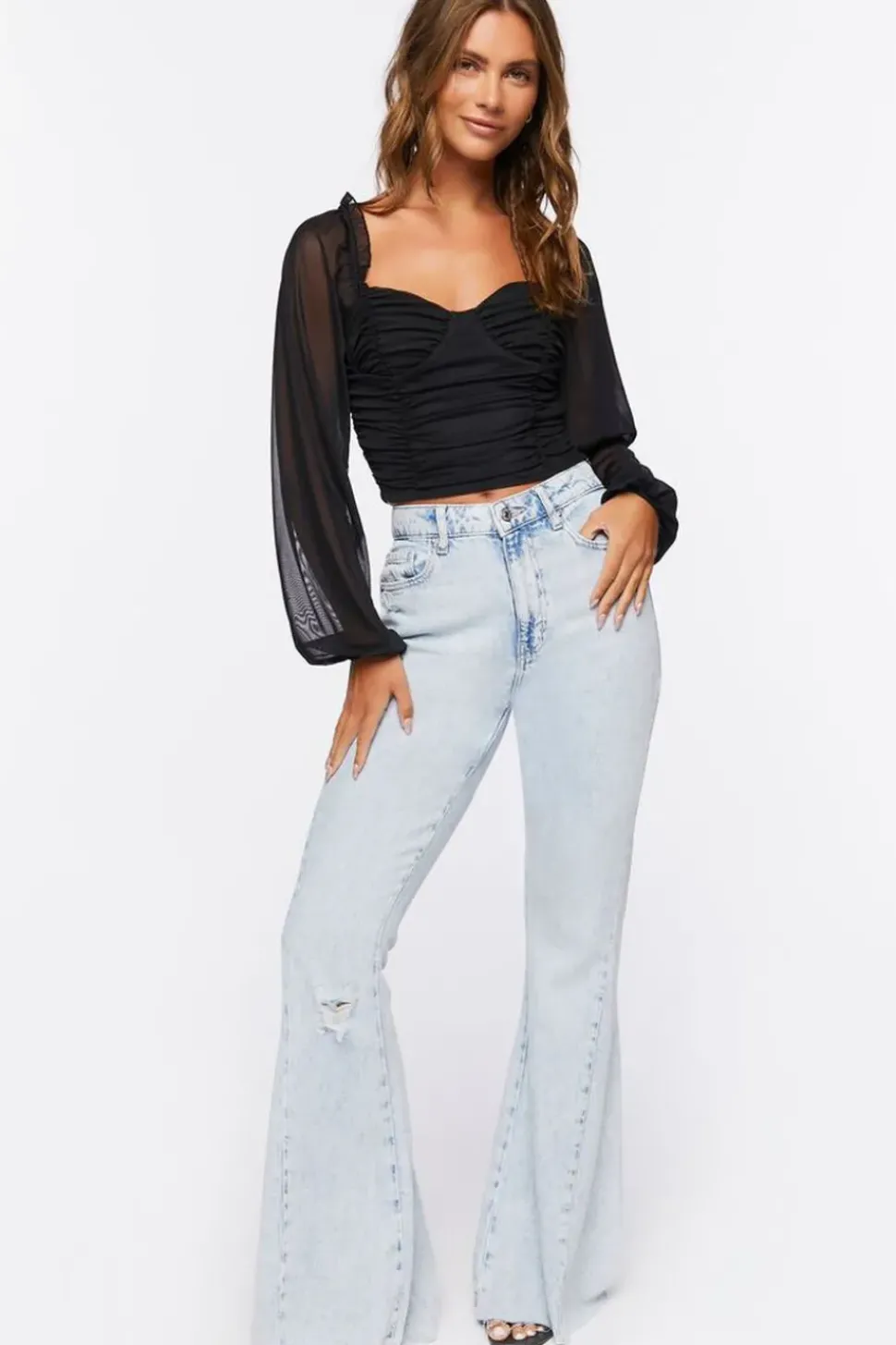 Ruched Sweetheart Crop Top