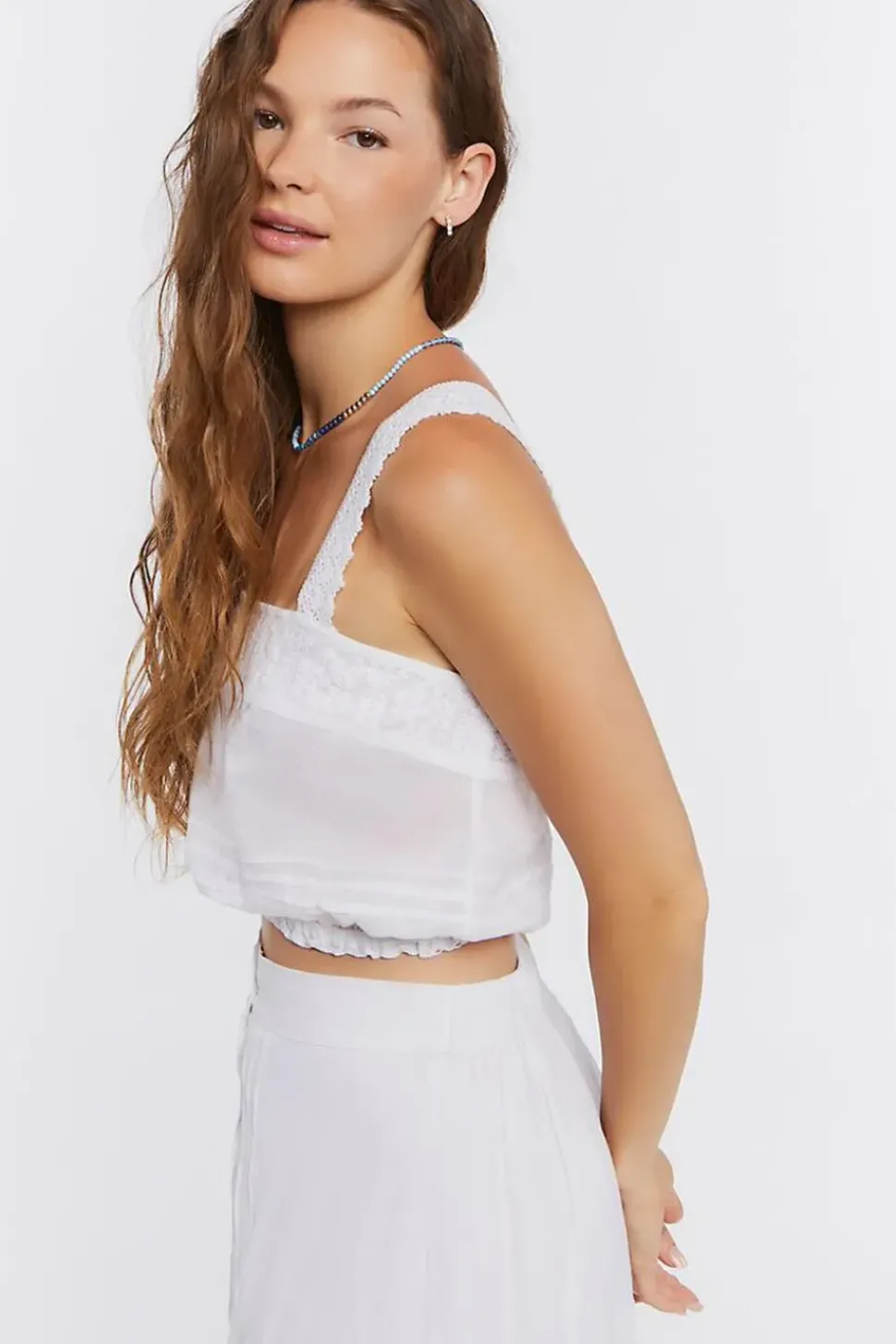 Ruffled Crochet Crop Top