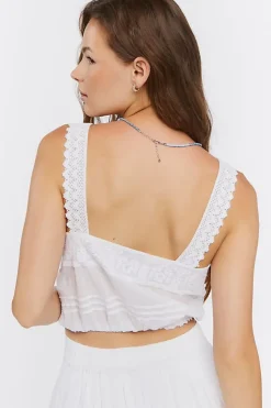 Ruffled Crochet Crop Top