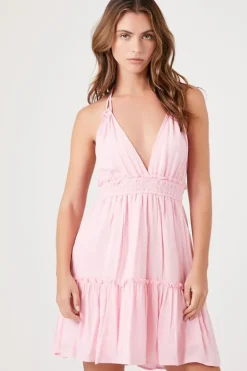 Ruffled Halter Mini Dress