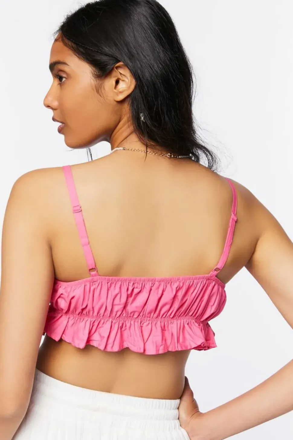Ruffled Poplin Cropped Cami