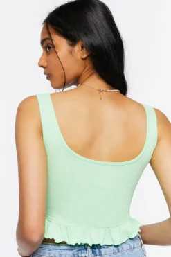 Ruffle-Hem Crop Top