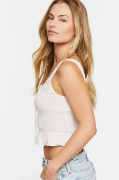 Ruffle-Hem Crop Top