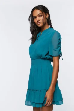 Ruffle-Hem Mini Dress