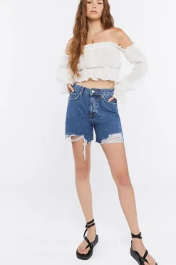 Ruffle Off-The-Shoulder Crop Top