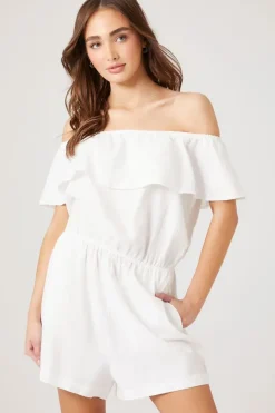 Ruffle Off-The-Shoulder Romper
