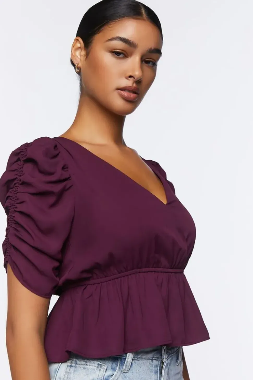 Ruffle Puff-Sleeve Top
