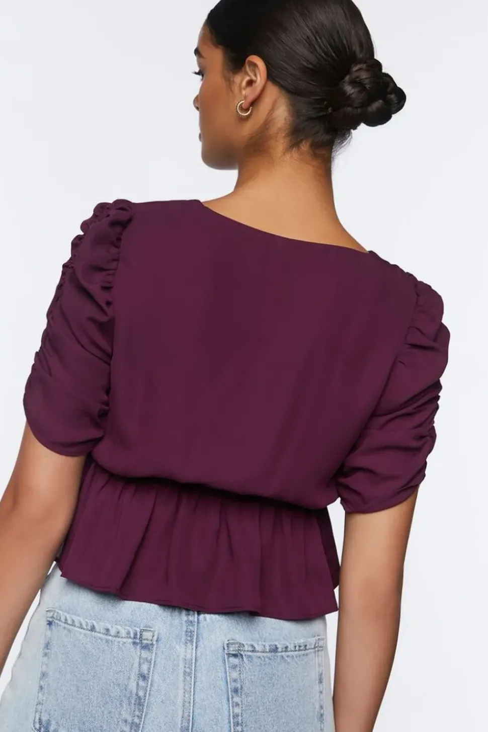 Ruffle Puff-Sleeve Top