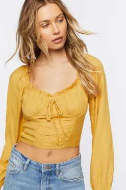 Ruffle Smocked Crop Top