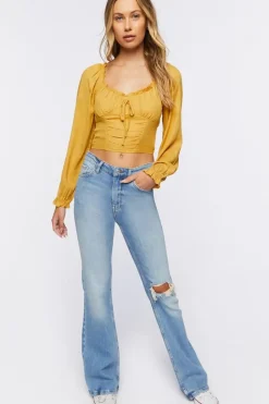 Ruffle Smocked Crop Top