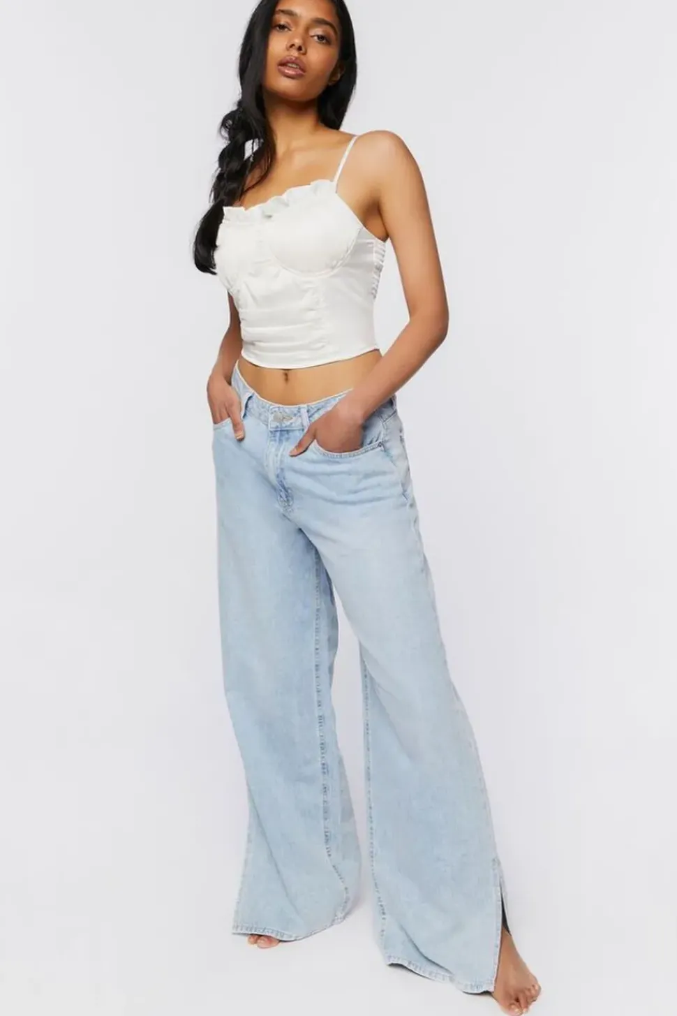Ruffle-Trim Cropped Cami