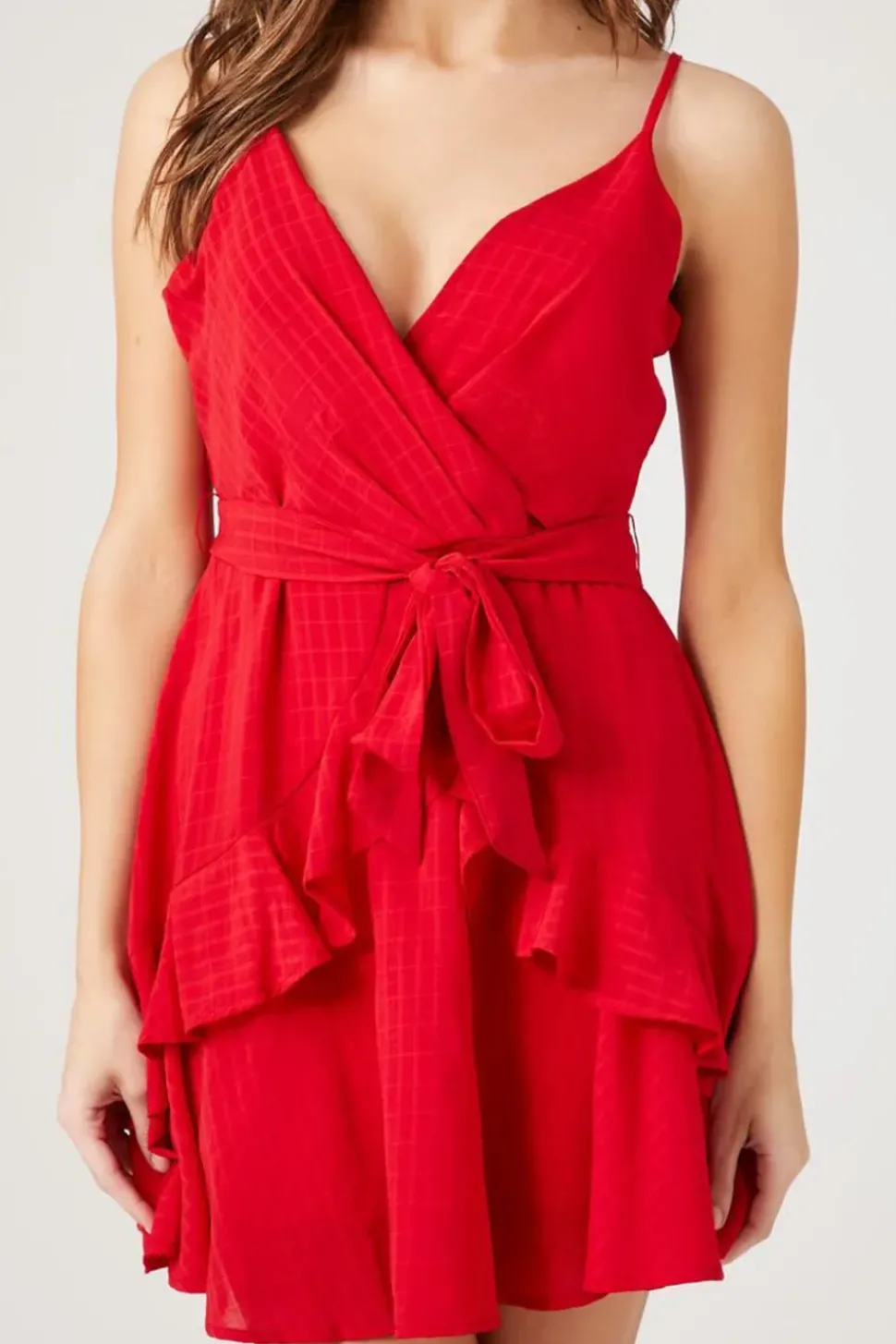 Ruffle Wrap Mini Dress