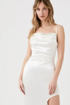Satin Asymmetrical Maxi Dress