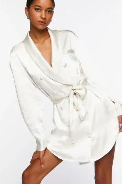Satin Belted Blazer Mini Dress