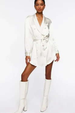 Satin Belted Blazer Mini Dress