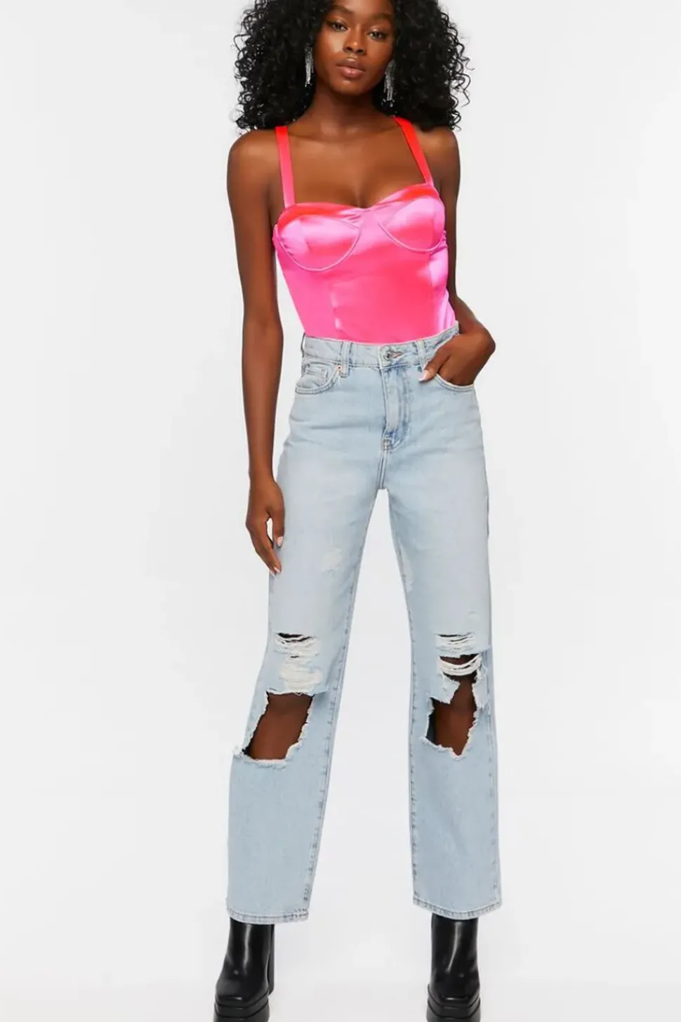 Satin Bustier Bodysuit