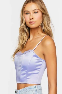 Satin Bustier Cropped Cami