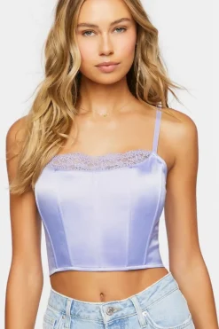Satin Bustier Cropped Cami