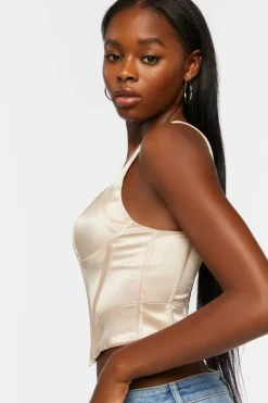 Satin Bustier Crop Top
