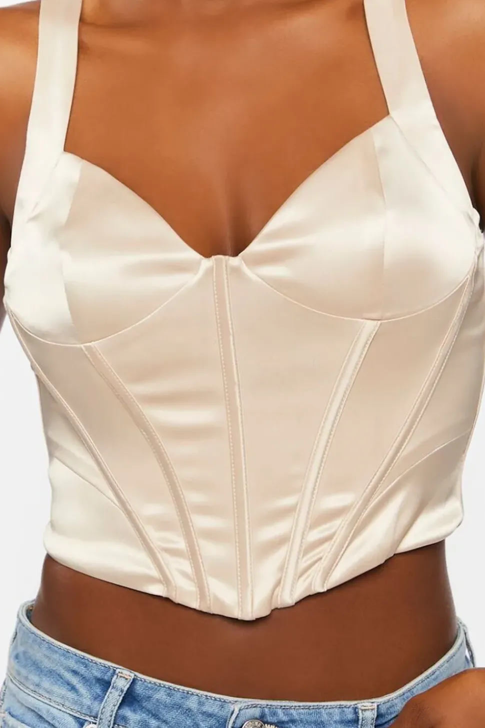 Satin Bustier Crop Top