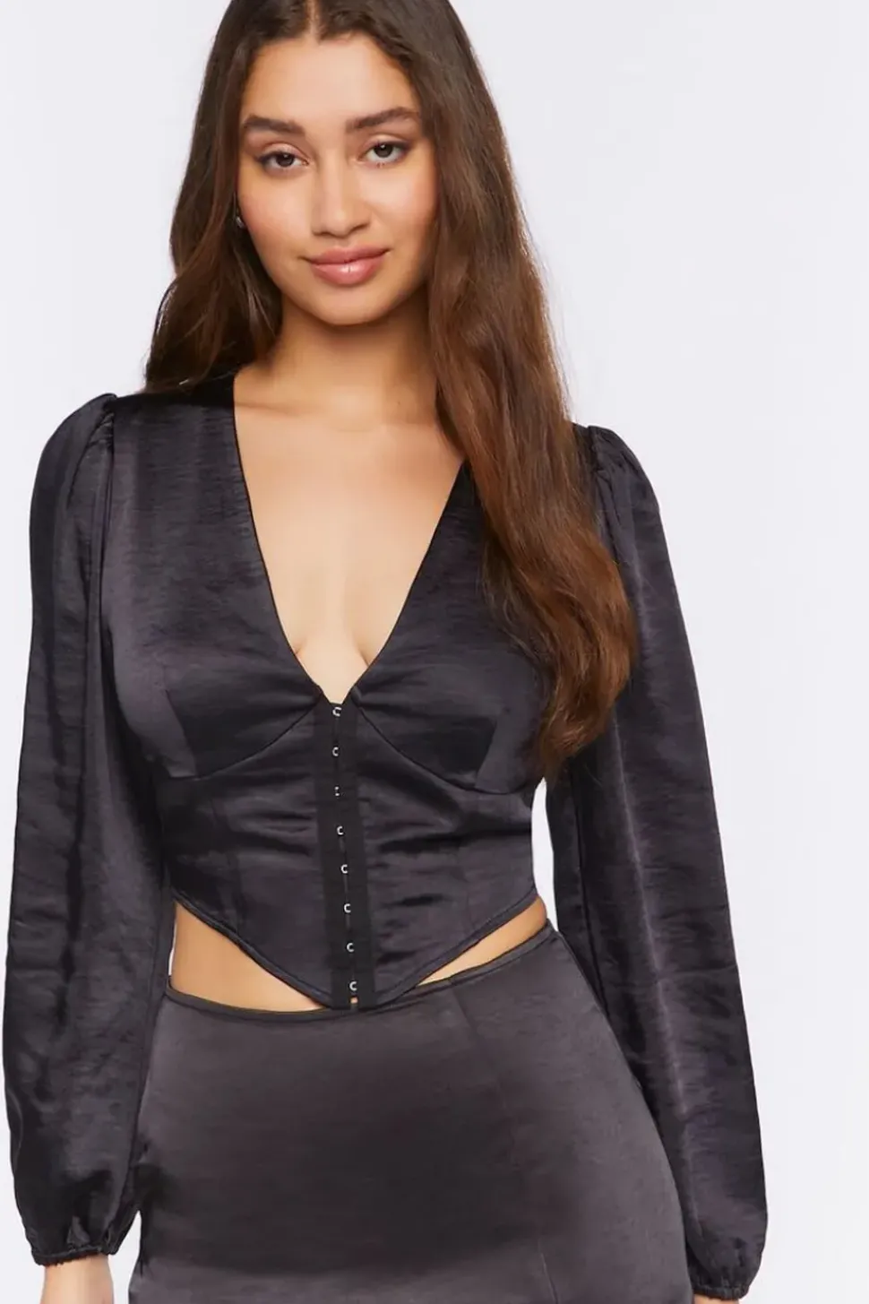 Satin Bustier Crop Top