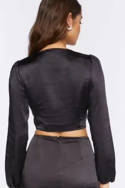 Satin Bustier Crop Top