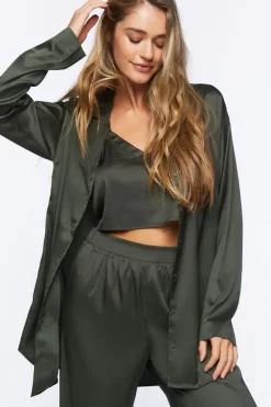 Satin Button-Up Robe