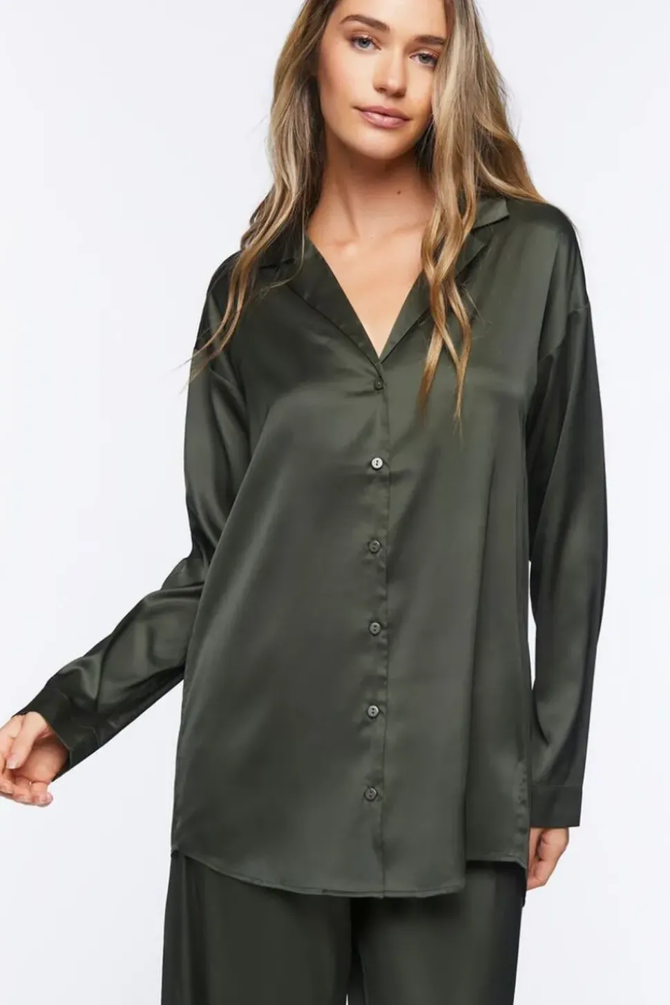Satin Button-Up Robe