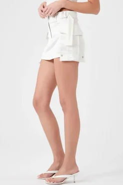 Satin Cargo Mini Skirt