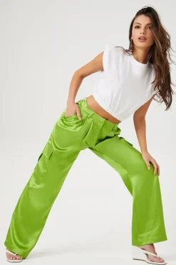 Satin Cargo Pants