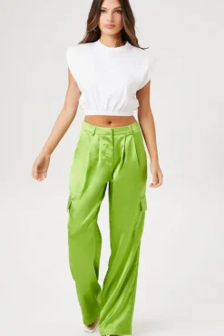 Satin Cargo Pants