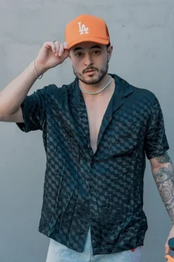 Satin Checkered Shirt