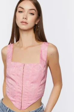 Satin Corset Crop Top
