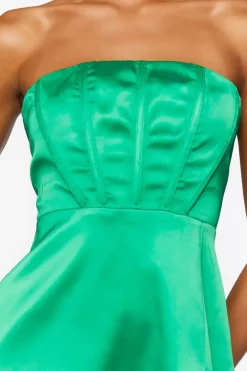 Satin Corset Tube Mini Dress