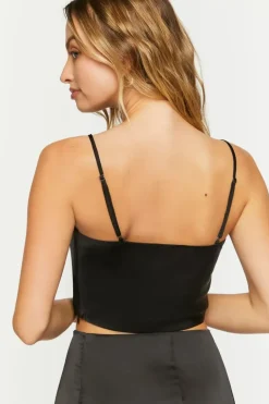 Satin Cropped Corset Cami
