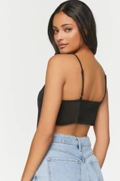 Satin Cropped Handkerchief Cami