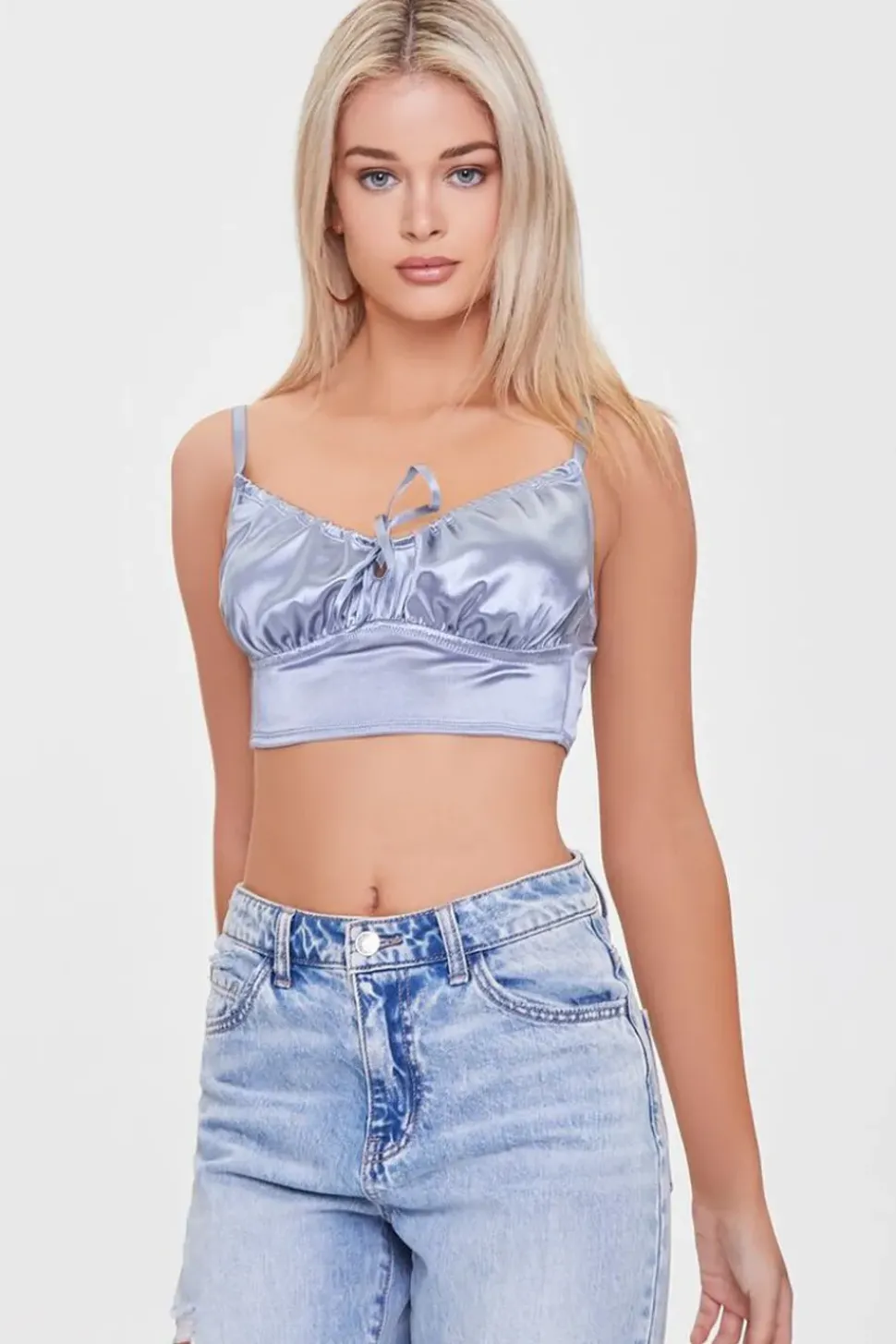 Satin Cropped Lingerie Cami