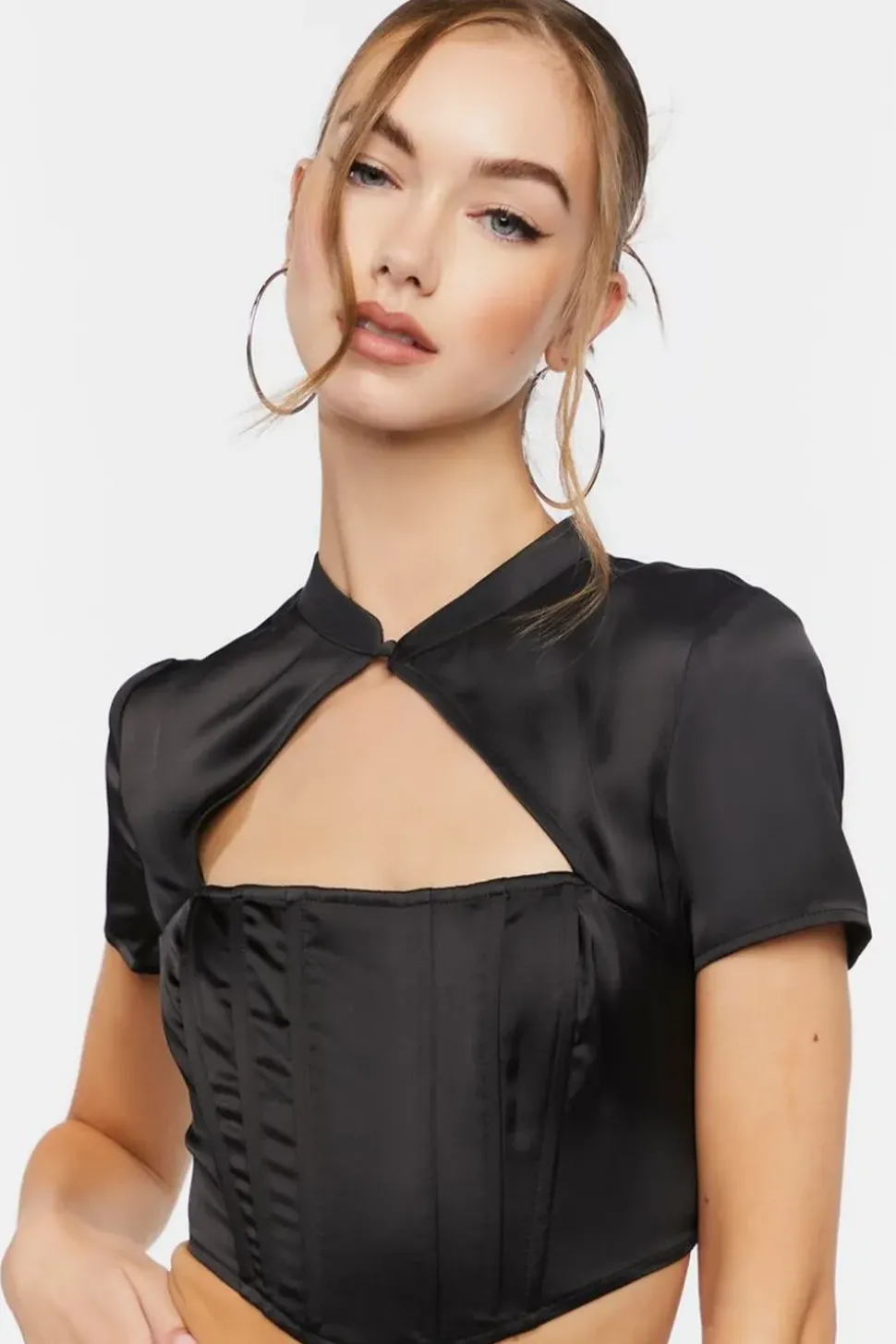 Satin Crop Top & Skirt Set