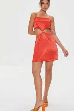 Satin Cutout Mini Dress