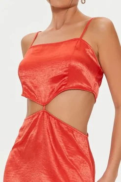 Satin Cutout Mini Dress