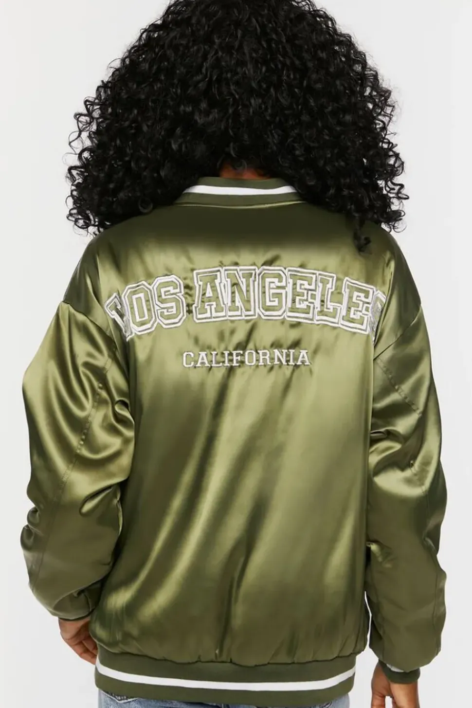 Satin Embroidered Bomber Jacket