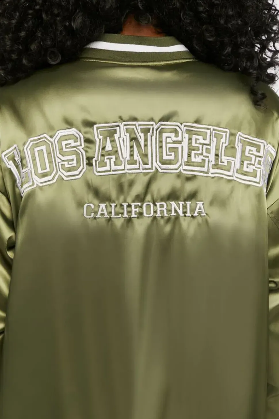 Satin Embroidered Bomber Jacket