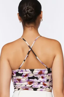 Satin Floral Cropped Cami