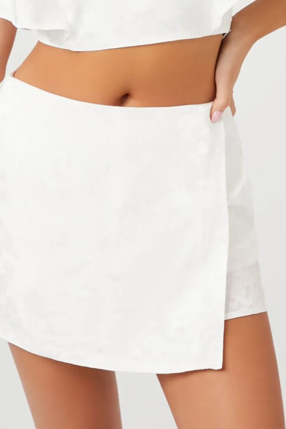 Satin Floral Jacquard Skort