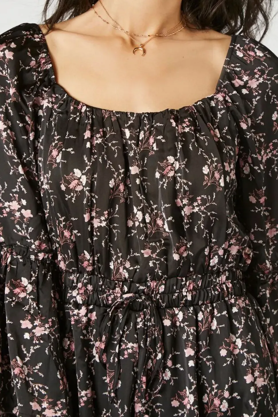 Satin Floral Print Romper